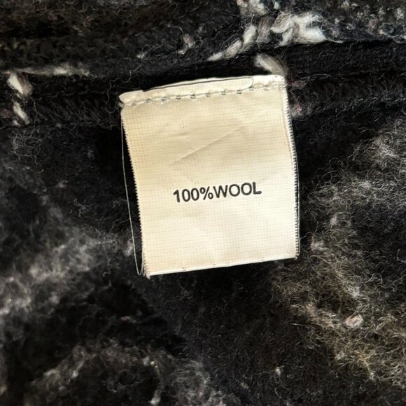 Tumbleweed Sleeveless Vest Jacket XL Black Wool Abstract White Swirl Snaps - Picture 7 of 8